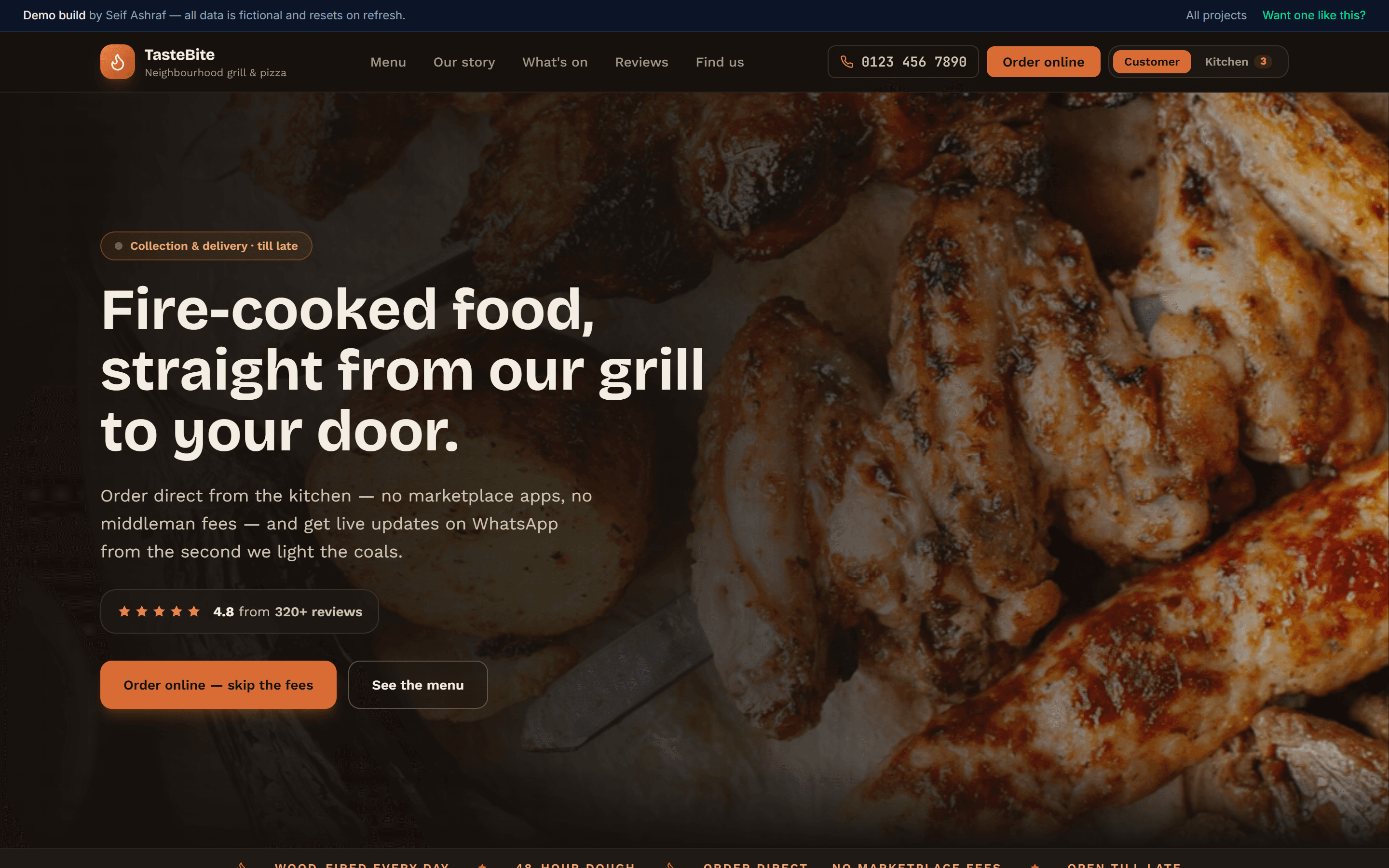 Screenshot of Restaurant Digital Platform